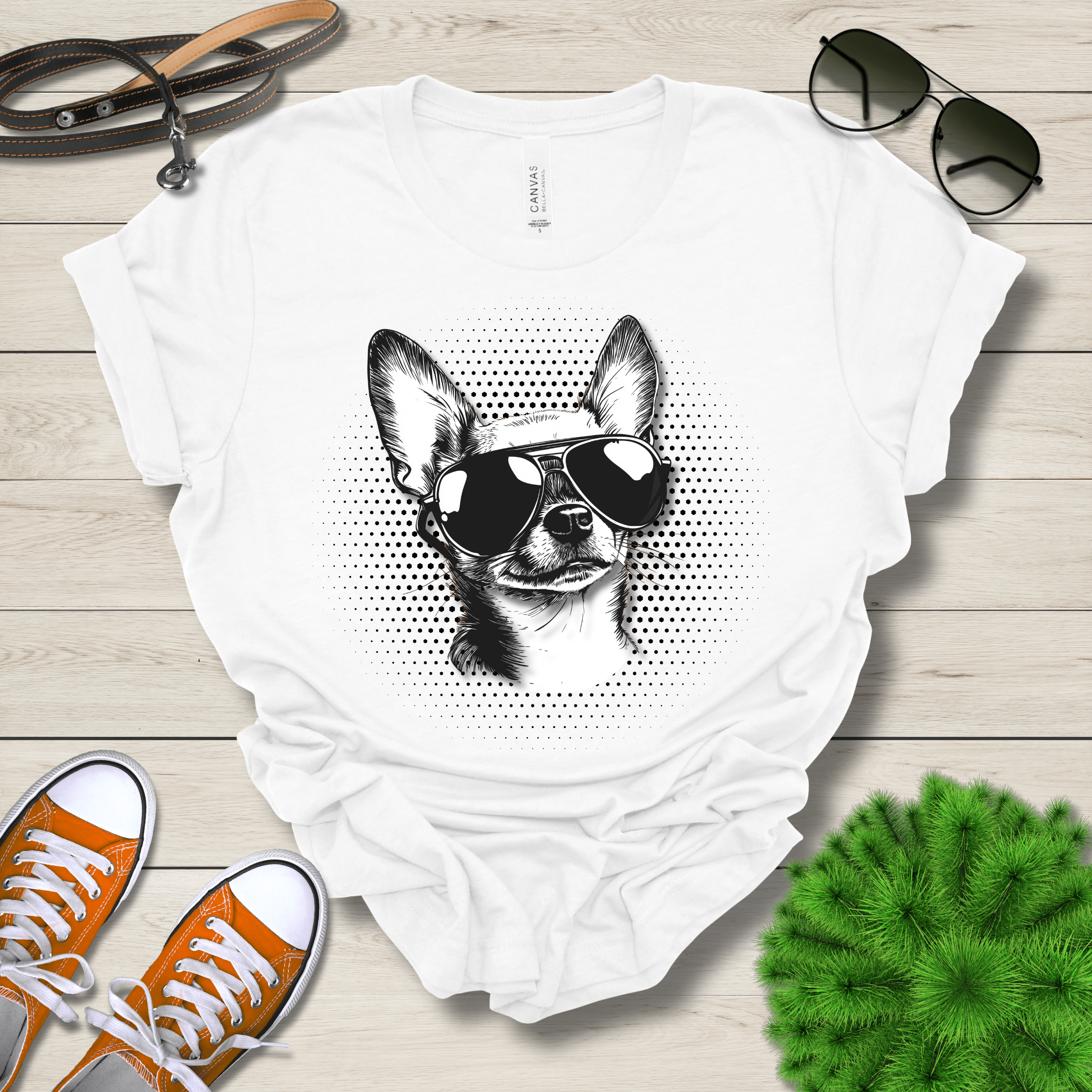 T-Shirt White / S Chihuahua Top Dog Cool Dog with Sunglasses Premium Unisex Tee --reallyintothat