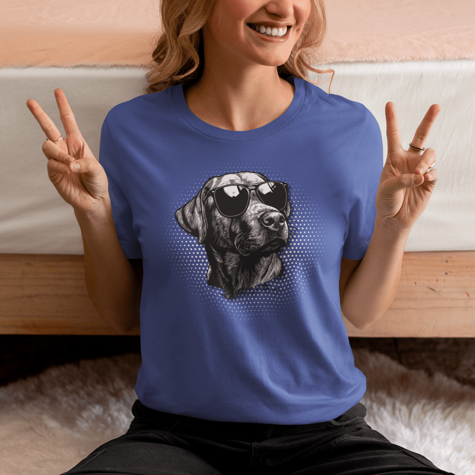 T-Shirt Labrador Top Dog Cool Dog with Sunglasses Premium Unisex Tee --reallyintothat