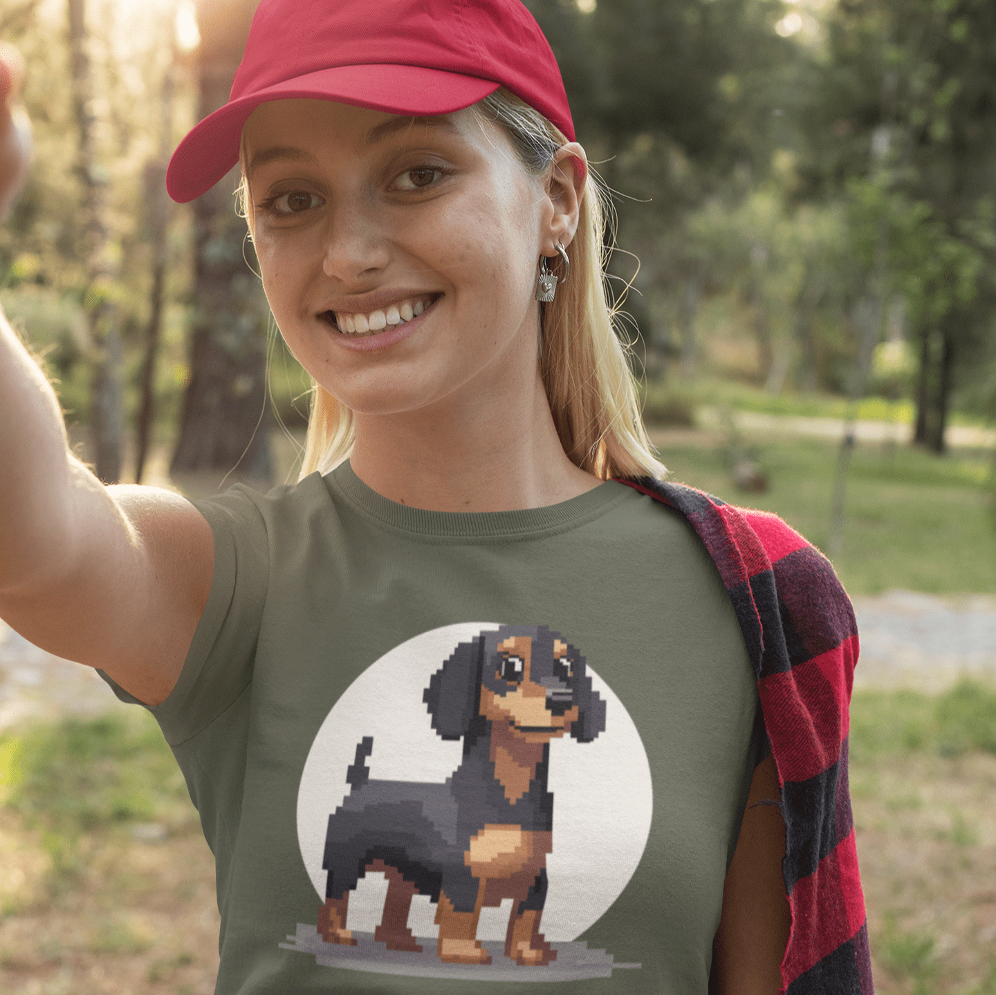 T-Shirt Pixel Town Dachshund Premium Unisex Tee - Fun Casual Wear for Dog Lovers --reallyintothat