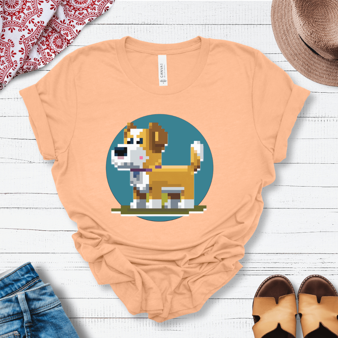 T-Shirt Heather Peach / S Pixel Town Jack Russell Premium Unisex Tee - Fun Casual Wear for Dog Lovers --reallyintothat