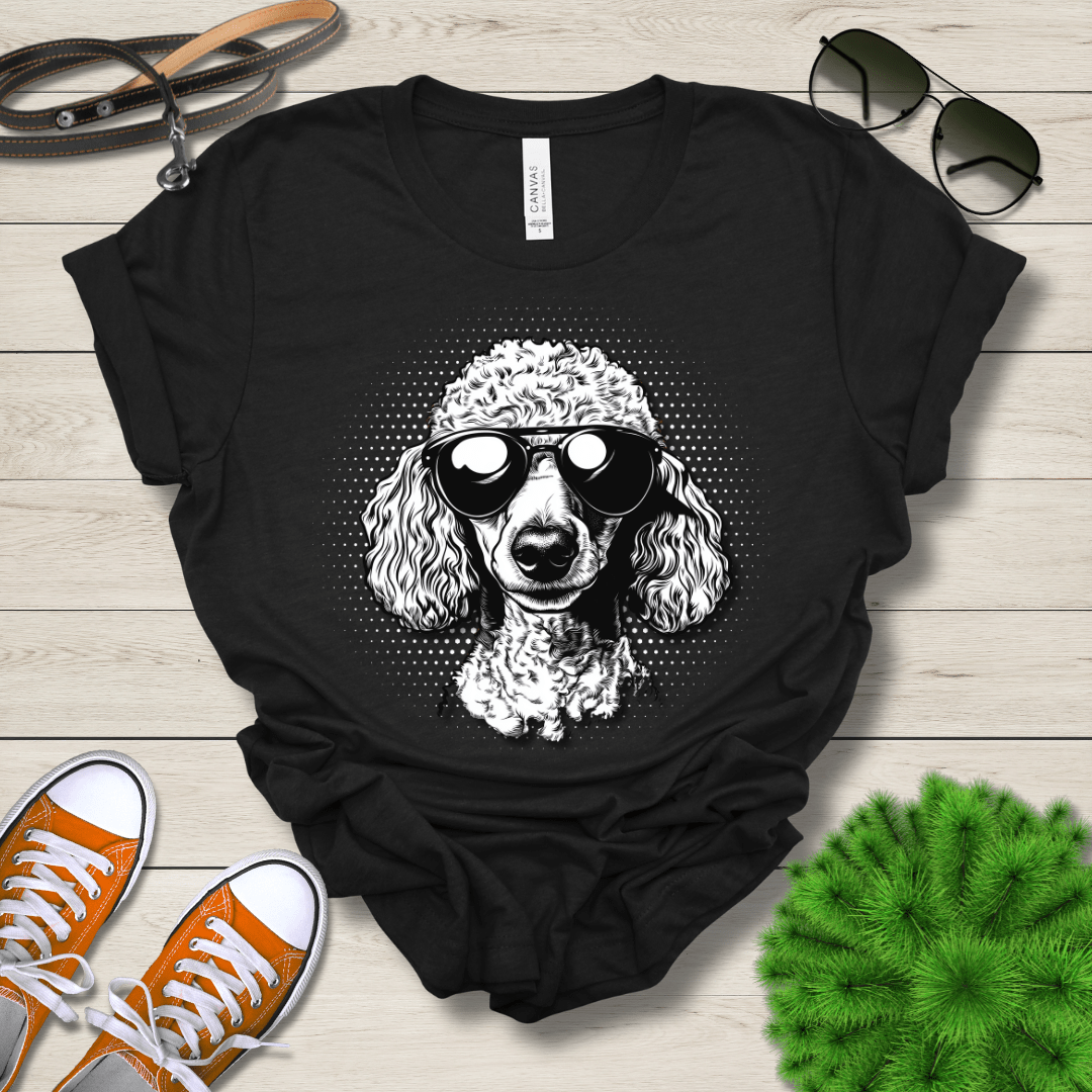 T-Shirt Black Heather / S Poodle Top Dog Cool Dog with Sunglasses Premium Unisex Tee --reallyintothat