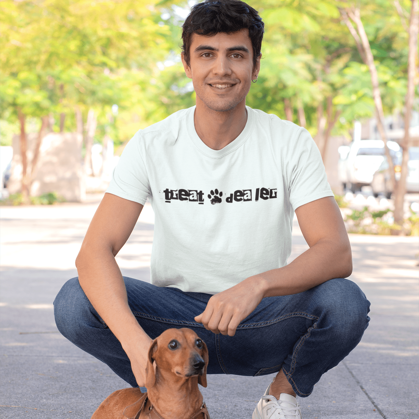 T-Shirt Treat Dealer Ransom Note Premium Unisex Tee - Fun Casual Wear for Dog Lovers --reallyintothat